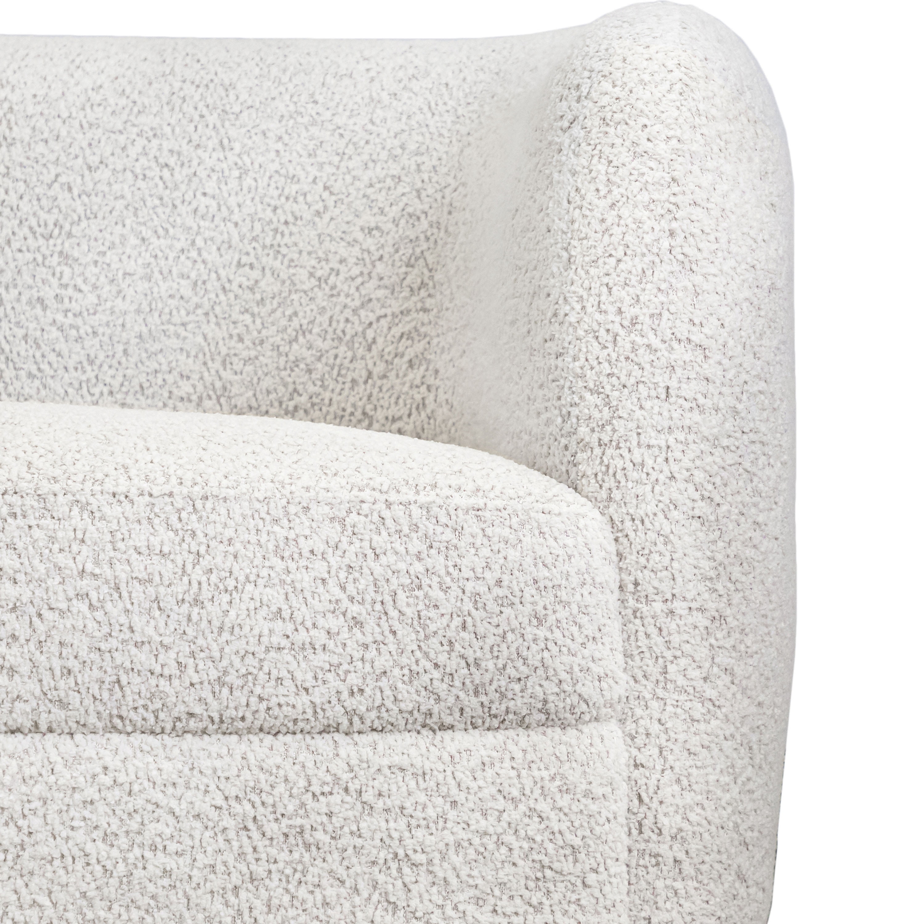 Furniture of America Sonya Tuxedo Style Upholstered Boucle Fabric White Loveseat