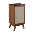 thumbnail image 1 of Modway Soma 18" Modern Wood Bathroom Vanity with Rattan Door in Walnut/Black, 1 of 17