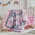 thumbnail image 4 of Juego de ropa de cuna UOZZI BEDDING Floral Rosa Gris 3 piezas, 4 of 9