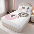 thumbnail image 3 of Erosebridal 8 Ball Zipper Queen Comforter Set with Fitted Sheet and 2 Pillowcases Pink White Zipper Bedding Set, Blush White, Pink Reversible, 3 of 7