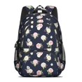 thumbnail image 2 of Pioneer Flower Floral Print Pattern Backpack for School, Cute School Bag with Adjustable Shoulder Straps and Padded Back, 16.9"x12.6"x5.9", 2 of 5