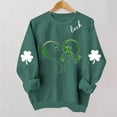 thumbnail image 4 of Mifsaly Womens St Patricks Day Sweatshirt Shamrock Graphic Long Sleeve Shirts Crewneck Heart Print Loose Dressy Casual Blouse Irish Festival Green Outfits L, 4 of 7