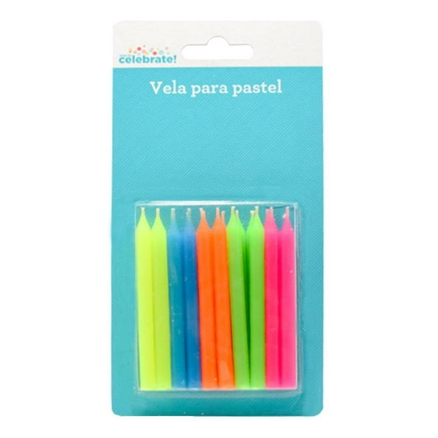 Vela Way to celebrate! para Pastel Lisa Neon Paquete con 20 Piezas