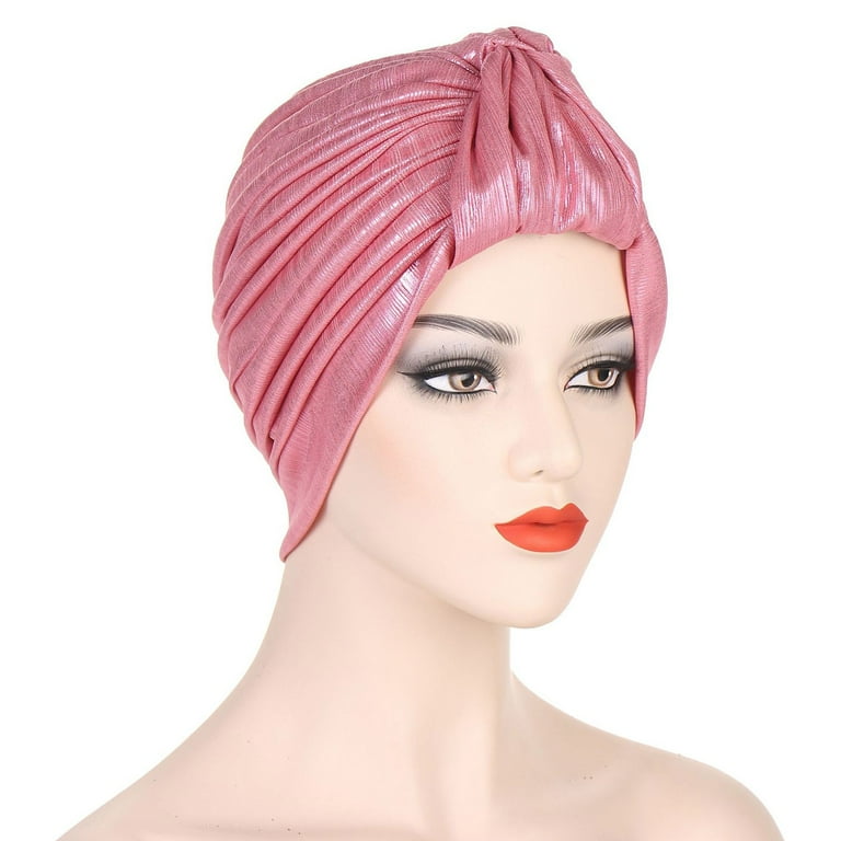 Elegant Pink and Silver Headwrap Pearl & Silver Beaded Turban: Fashion Headwrap - Etsy main image 2