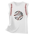 thumbnail image 4 of White Women's Tanks, Ladies Spring/Summer Round Neck Baseball Letter Print Be Your Own Sunshine Sleeveless Tank Top,Women's Tanks & Camis M, 4 of 4