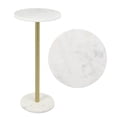 thumbnail image 2 of JONATHAN Y 10" x 22.25" White Marble and Gold Drink Table, Contemporary Minimalist Round Pedestal Accent Side Table MTB1110C, 2 of 8