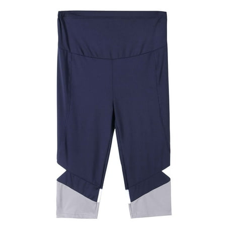 

Maternity Spring and Autumn Sports Capris Pants Fashionable Versatile Solid Color Close-fitting Capris Pants Pregnant Women s Casual Slim High-Waist Sports Capris Pants