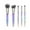 Iridescent Handle + Brown-White Bristles, variant on 5Pc Crystal Diamond Makeup Brush Set Soft Synthetic Bristles Vegan Cosmetic Brushes Powder Foundation Eyeshadow Lip Concealer Professional Beauty Kit