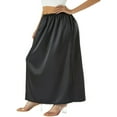 thumbnail image 1 of Jupon Demi-Long pour Femmes, Uni, Taille Élastique, Doublure Intérieure, Jupe Midi, Long Jupon S-TTG, 1 of 7