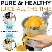 Eurolux Die Cast Stainless Steel Electric Citrus Juicer for Orange, Lemon, Grapefruit, 300 Watt