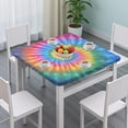 thumbnail image 3 of Rainbow Tie Dye Mandala Pattern Square Fitted Tablecloth with Elastic Edge,Square Table Cover,Washable Elastic Table Cover for Home Kitchen Party Decor 34"x34", 3 of 6
