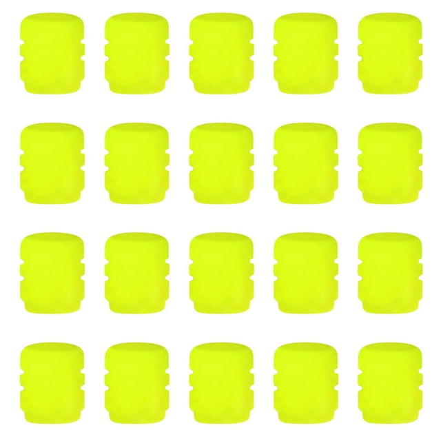 Yellow A Glow In The Dark Tire Valve Caps Fluorescent Luminous Abs For Car Truck Suv Yellow Color 20 Pieces Set