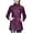 Purple, variant on Women's Long Down Jacket, Full Zip Midi Coat, Slim Fit Long Sleeve Puffer Outerwear with Front Pockets