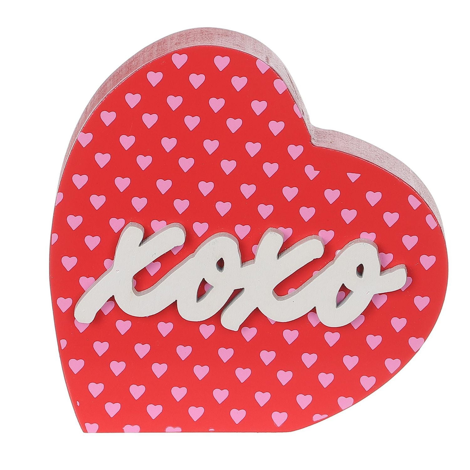 Valentine's day Red XOXO Wood Heart Décor