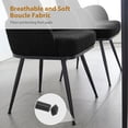 thumbnail image 3 of Black Dining Chairs Set of 2, Modern Boucle Fabric Upholstered Kitchen Dining Chairs with Arms and Sturdy Metal Legs for Restaurant Cafe Living Room Bedroom, 3 of 9