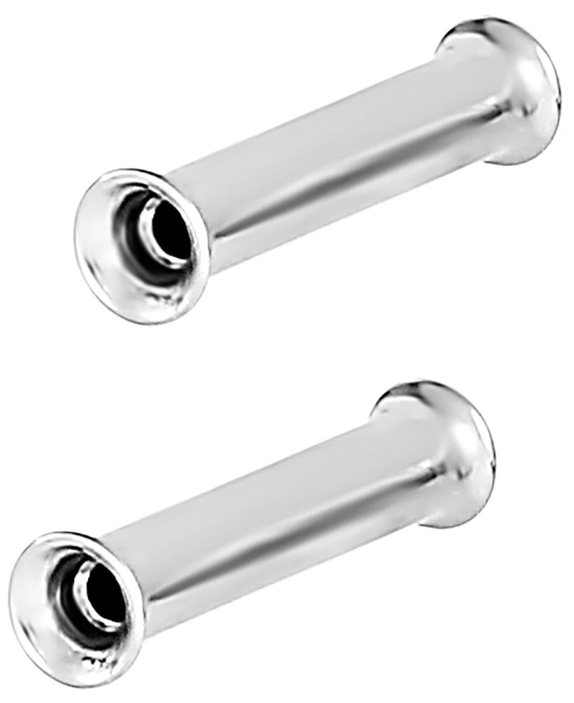 Pairs Forbidden Body Jewelry 12G-2 Inch Surgical Steel Mirror Finish Double Flared Tunnel Plug Earrings