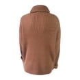 thumbnail image 5 of Duoif Sweaters for Women Trendy Women's Elegant Turtleneck Sweaters Oversized Long Sleeve Chunky Knit Sweater Fall Winter Casual Solid Pullover Tops Women's Sweaters Womens Tops Coffee XL, 5 of 5