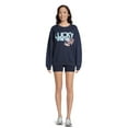 thumbnail image 2 of Lucky To Be Me Women's Juniors Graphic Fleece Sweatshirt with Long Sleeves, Sizes XS-XXXL, 2 of 5