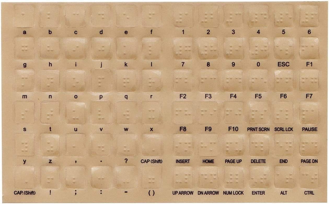 Braille Keyboard Stickers for the Blind and Visually Impaired by DataCal