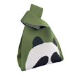 thumbnail image 3 of Lindo bolso de mano de panda para mujer, bolso de mano de lana de punto, estilo cubo, bolso de mano informal, bolso tipo lonchera, 3 of 5
