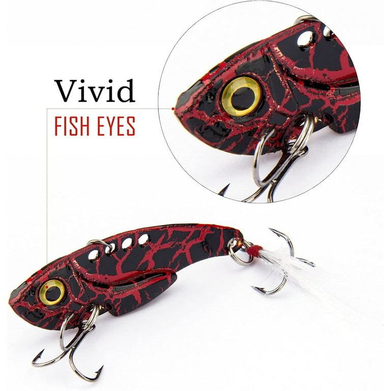 5PCS Fishing Lures Rooster Tail Metal VIB Hard Spinner Blade Baits