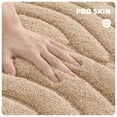 thumbnail image 3 of PABUBE Textured Khaki Microfiber Bathroom Rug, 16"x24", Soft and Absorbent Bathroom Mat, Non-Slip, Machine Washable, Quick Dry Floor Carpet for Shower or Tub, 3 of 7