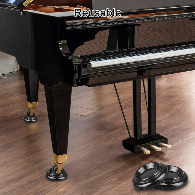 TSV 4pcs Piano Caster Cups with Felt Bottom Piano Leg Coasters for 1.8 Furniture Legs
