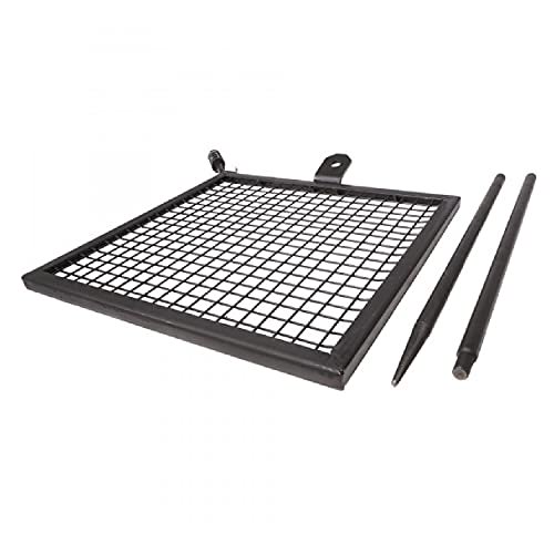 TITAN GREAT OUTDOORS Gril Pivotant Réglable, Grille de Cuisson en Treillis d'Acier avec Mât à Pointe, Équipement de Camping BBQ à Feu Ouvert