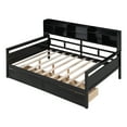 thumbnail image 6 of Full size Daybed, Wood Slat Support, with Bedside Shelf and Two Drawers, Espresso, 6 of 6
