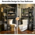 thumbnail image 5 of Over the Toilet Storage Upgraded version with 2 Drawers 7 Tier Bathroom Organizer with Adjustable Shelf Freestanding Space Saver above Toilet Stand with 4 Hooks Metal Bathroom Organizer Black, 5 of 8