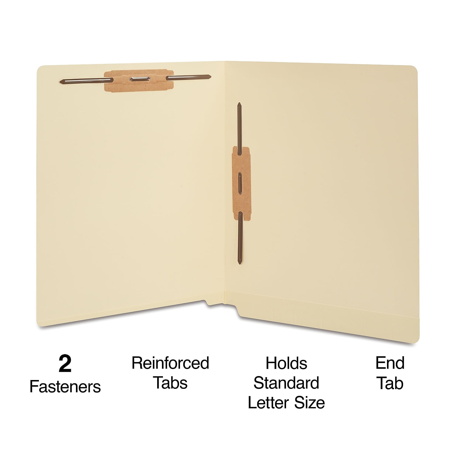 Staples End Tab Fastener Folders with 2 Reinforced Tabs Letter Manila 50/BX 807786