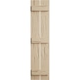 thumbnail image 3 of Ekena Millwork 11 1/2"W x 58"H Rustic Two Board Spaced Board-n-Batten Pecky Cypress Faux Wood Shutters (Per Pair), Primed Tan, 3 of 12