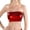 Red, variant on Women's Shiny Metallic Bandeau Top - Sexy Leather-Look Tube Top, Performance Stage Wear, Stretchy Strapless Crop Top for Parties, Clubs & Music Festivals (Silver, L)