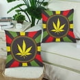 thumbnail image 2 of MKHERT Rasta Colorful Hemp Leaves Pillowcase Pillow Protector Cushion Cover 18x18 inch,Set of 2, 2 of 2