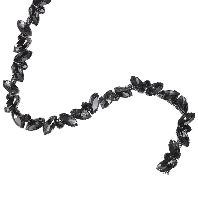 Cadena de Pedrería Unique Bargains 10 mm Lustre Brillante Cristal para Coser Joyería DIY Ropa Gris