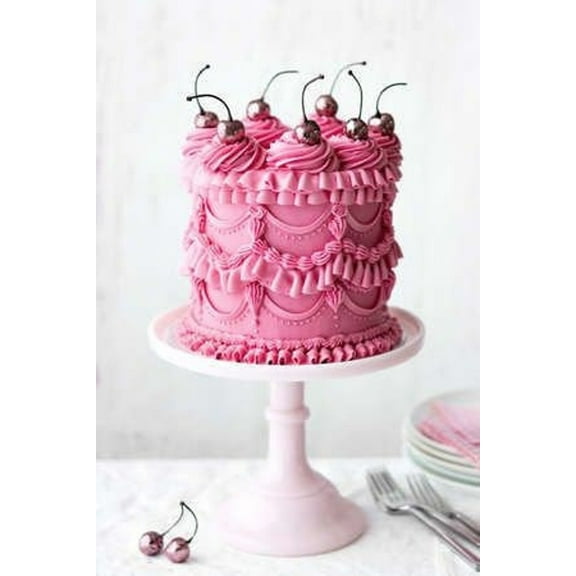 Pink Edible Glitter Faux Cherries