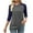 Dark Gray, variant on Summer Tops for Women 2026 Collared Women's Round Neck 3/4 Sleeve Raglan Sleeve Color Blocked T-shirt Top Watermelon Red XL