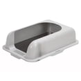 thumbnail image 5 of KUNWU Stainless Steel Semi-Closed Cat Litter Box 24" x 16" x 12" with Enclosure Lid, Scoop and Step, Easy Clean, Never Absorbs Odor (Anti Flash White - Rounded), 5 of 15