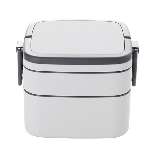 Fiambrera Portátil de Plástico de Doble Capa, Fiambrera Multicapa para Estudiantes de Fitness A Prueba de Fugas y Calefactora