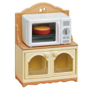 Calico Critters Microwave Cabinet, Dollhouse Furniture and Accessories with "Working" Features