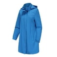 thumbnail image 3 of Womens Waterproof Trench Coats Detachable Hood Long Windbreaker Raincoat Lightweight Zipper Fall Hiking Jackets Blue, L, 3 of 7