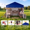 thumbnail image 5 of CROWN SHADES 10X10 Comercial Instant Canopy Pop Up Tent with Center Lock 4 Sidewalls Sto'N Go Bag Navy Blue, 5 of 10