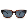 thumbnail image 6 of Mens Gentlemanly Urban Hipster Horn Rim Rectangle Plastic Sunglasses Tortoise - Black, 6 of 8