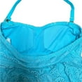 thumbnail image 4 of Island Escape AQUA Tiered Crochet Halter Tankini Swim Top, US 8, 4 of 4