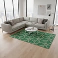 thumbnail image 2 of HomeRoots 675994 8 x 10 ft. Emerald Gray & Beige Geometric Washable Machine Made Rectangle Area Rug with UV Protection, 2 of 9