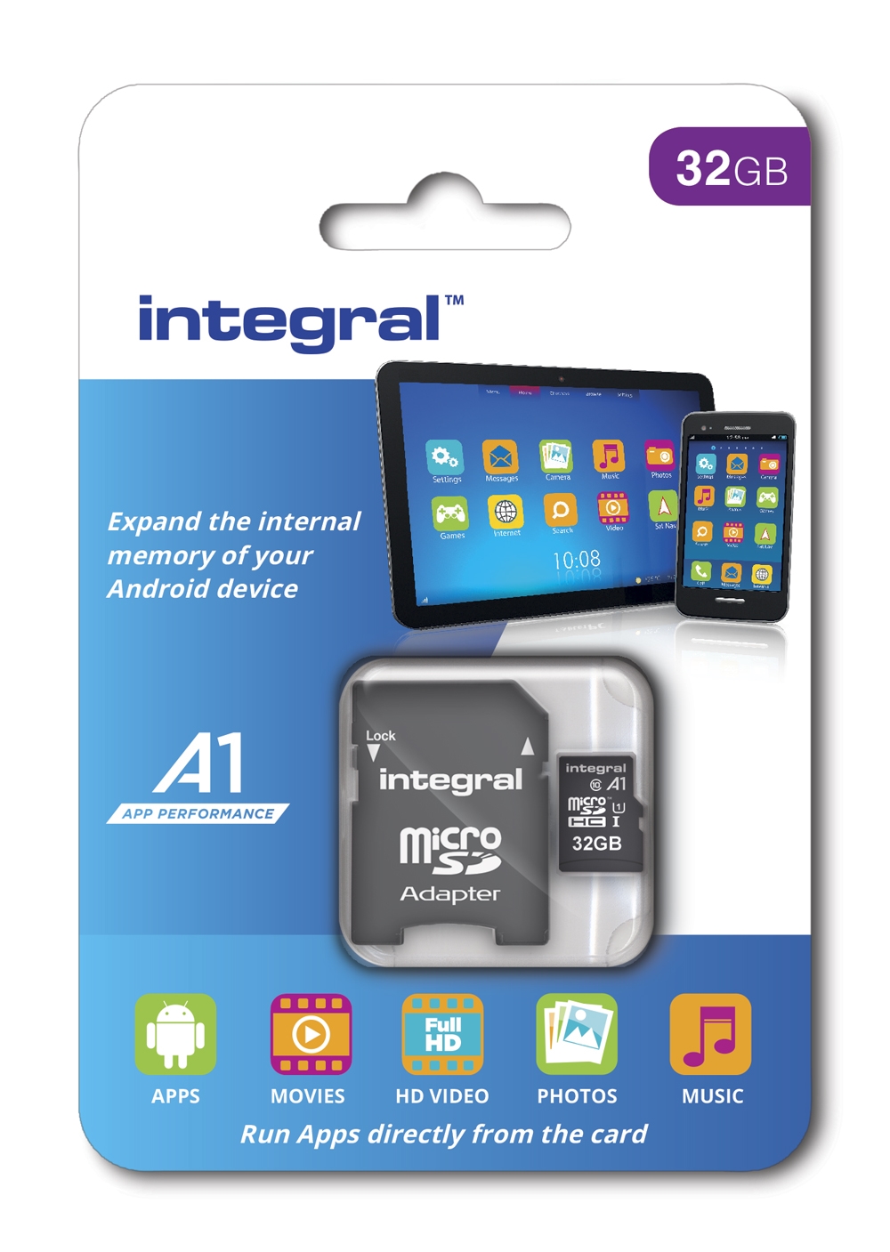32GB Integral A1 App Performance microSDHC CL10/UHS-I Memory Card for Android Tablets/Phones - image 2 of 3