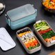 thumbnail image 4 of Yuarrent Fiambrera a prueba de fugas, contenedor de almacenamiento de frutas, compartimento de doble capa, cajas Bento para microondas, estudiante, Cocina y Comedor Azul Doble capa Yuarrent HA069703-02, 4 of 6