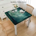 thumbnail image 2 of HAOXIT Halloween Tablecloth, Teal Forest and Vain Branches Print, Dining Room Kitchen Rectangular Table Cover 48''x48'', 2 of 7