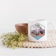 thumbnail image 2 of Let's Sleep Under the Stars with Line Drawing Camping Art Merch Gift, White 11oz Ceramic Mug, 2 of 5