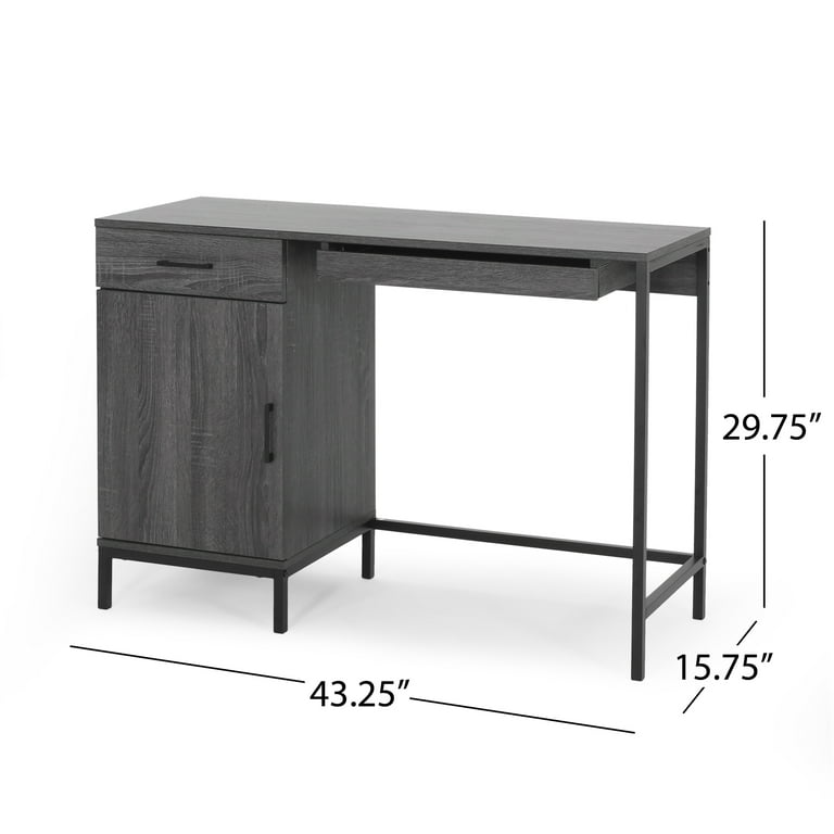 Noble House Musfirah Contemporary Faux Wood Computer Desk Dark